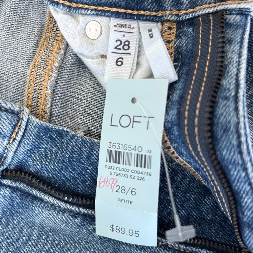 LOFT Classic Slim High Rise Blue Denim Jeans - Picture 2 of 7